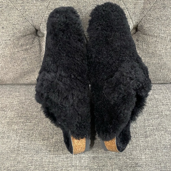 Birkenstock Boston Sherling Real Fur Black Clogs Women Size 7 - Picture 9 of 11